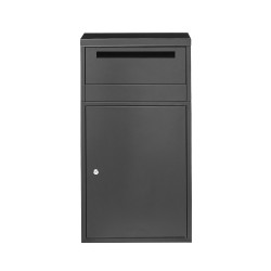 Lukittava pakettilaatikko galvanoidusta teräksestä säänkestävä varkaudenestoinen musta