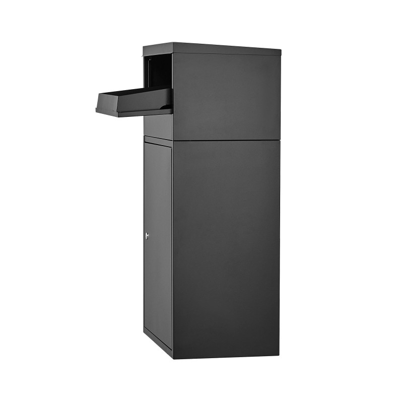 Lukittava pakettilaatikko galvanoidusta teräksestä säänkestävä varkaudenestoinen musta