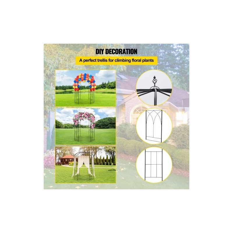 Teräksinen lintuhäkin muotoinen huvimaja korkeus 2,4 metriä leveys 2 metriä