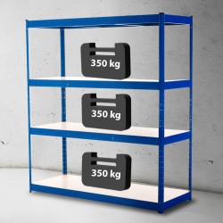 Raskas metallihylly 160x180x60 cm säädettävä 350 kg/hylly