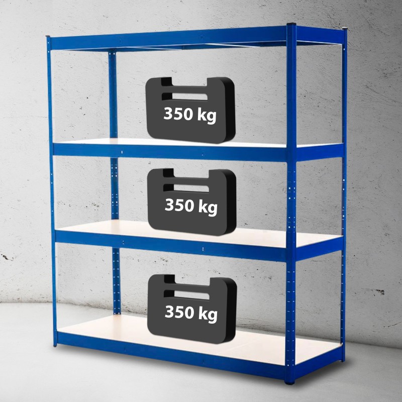 Raskas metallihylly 160x180x60 cm säädettävä 350 kg/hylly