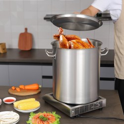 Ruostumaton teräksinen keittokattila 18/8 39,7 l induktioyhteensopiva kansi ja kahvat