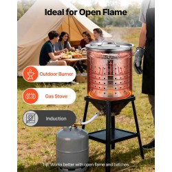 Ruostumattomasta teräksestä valmistettu kattila 39,7 litraa yksikerrospohjalla kori kannella ja kahvoilla