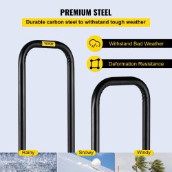 Teräksiset muunnosvarret 33x13x97 cm 2 kpl musta tasovaunulle