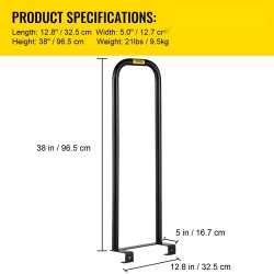 Teräksiset muunnosvarret 33x13x97 cm 2 kpl musta tasovaunulle