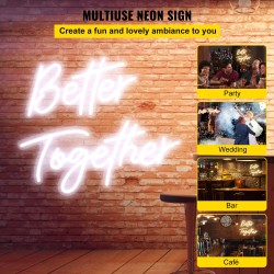 LED-neonkyltti silikoni akryyli 61x25cm ja 43,2x23cm säädettävä kirkkaus kaukosäätimellä