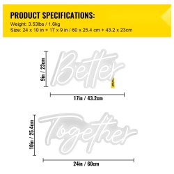 LED-neonkyltti silikoni akryyli 61x25cm ja 43,2x23cm säädettävä kirkkaus kaukosäätimellä
