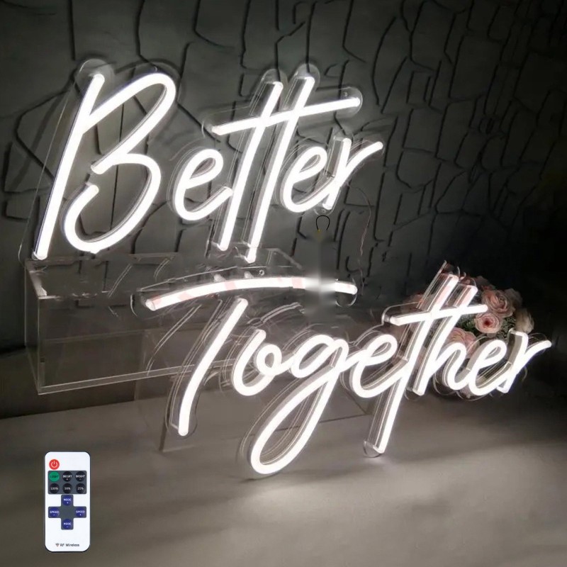 LED-neonkyltti silikoni akryyli 61x25cm ja 43,2x23cm säädettävä kirkkaus kaukosäätimellä