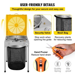 Sähköinen pöytälehtitrimmeri 304 ruostumatonta terästä 18-tuumainen kolmivaihteinen 6 varaterää