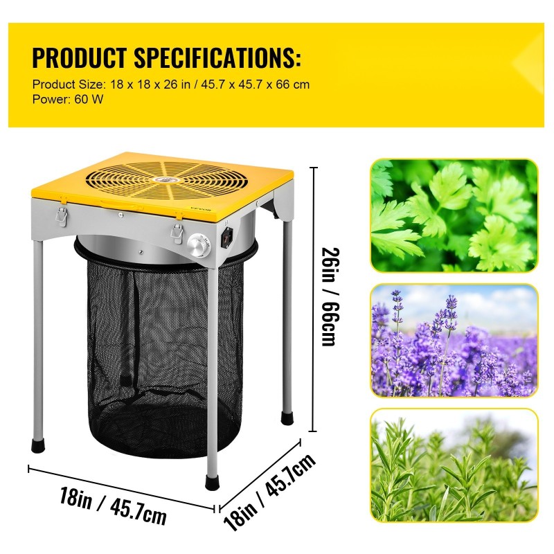 Sähköinen pöytälehtitrimmeri 304 ruostumatonta terästä 18-tuumainen kolmivaihteinen 6 varaterää