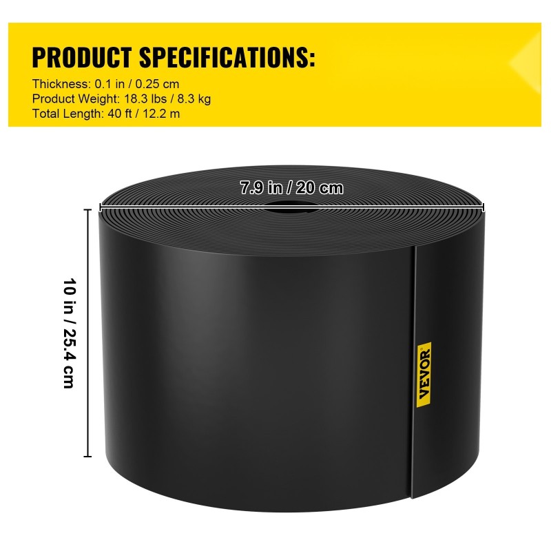 Puutarhan reunalista kierrätetystä HDPE-muovista 12,2 m 25,4 cm nurmikon reunuksiin