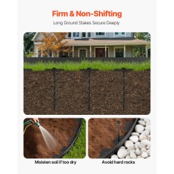 Muovinen reunalista PE-muovi 600 cm pitkä 5 cm korkea 120 maapiikkiä musta