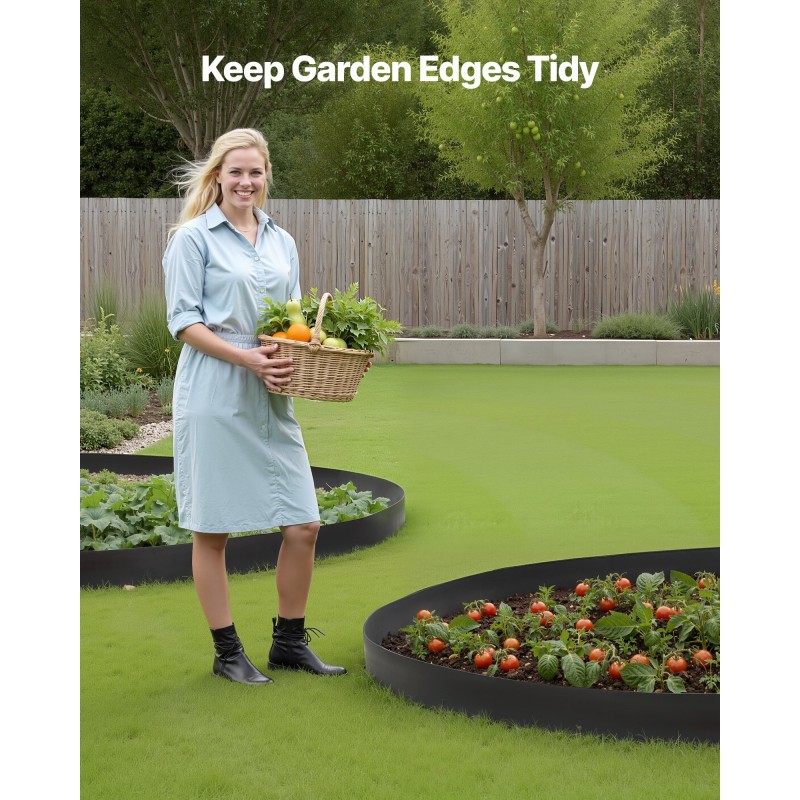 Muovinen nurmikon reunus 2000 cm pitkä 10 cm korkea L-muotoinen 30 maakiilaa