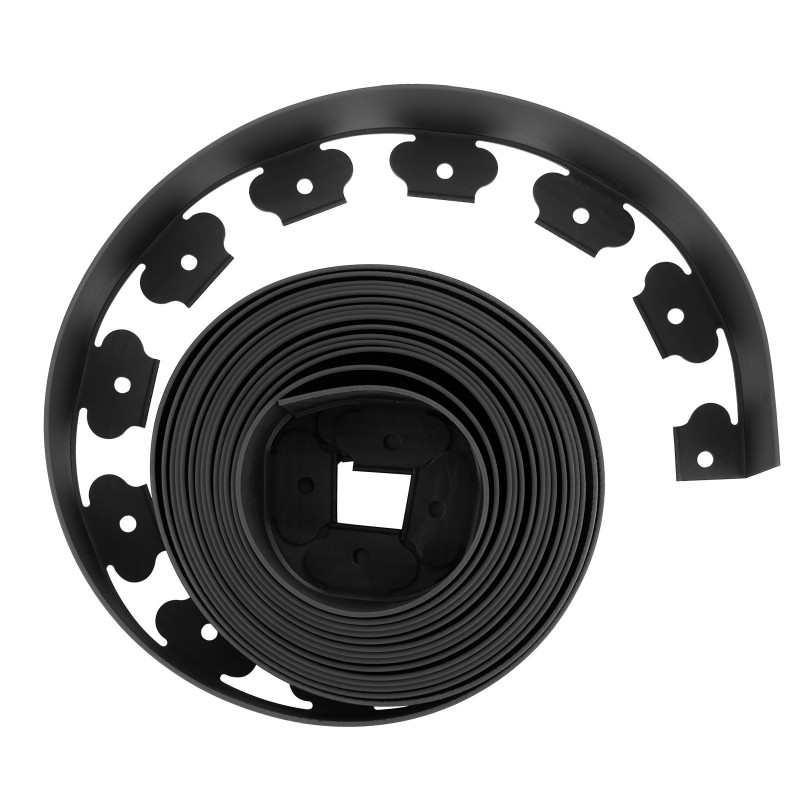 Muovinen nurmikon reunus 2000 cm pitkä 10 cm korkea L-muotoinen 30 maakiilaa