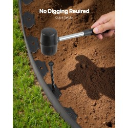 Muovinen puutarhareunus rulla 1000 x 10 cm 30 kiinnikettä 2 maakiilaa