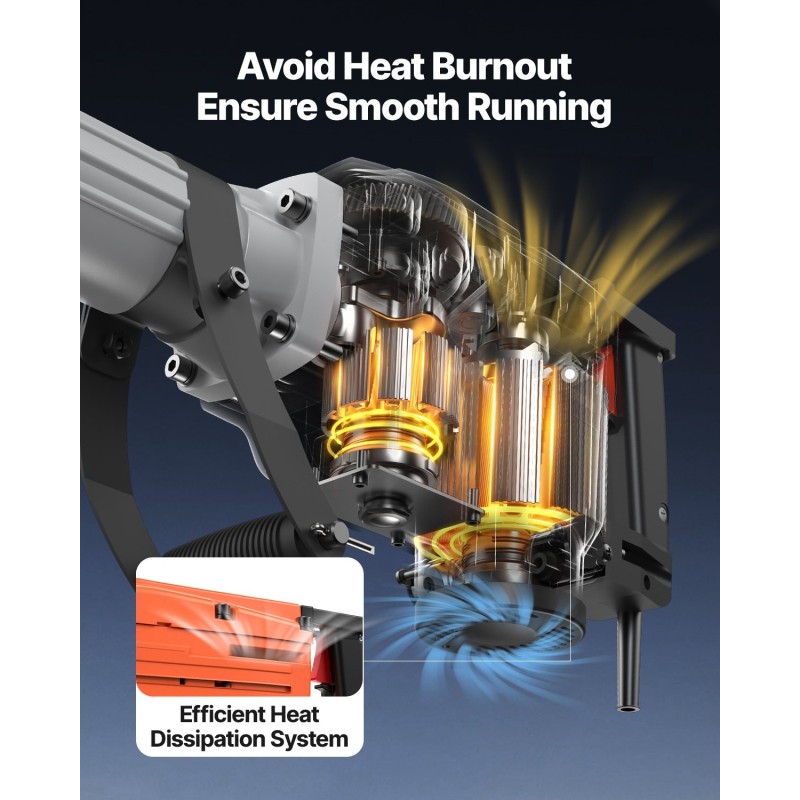 Piikkausvasara verkkokäyttöinen 2200 wattia 1350 iskua minuutissa 2 talttaa kuusikulmainen istukka