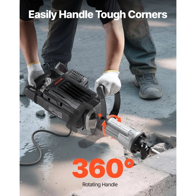 Sähköinen piikkausvasara 3000 wattia 60 joulea 1700 iskua minuutissa alumiiniseosrunko