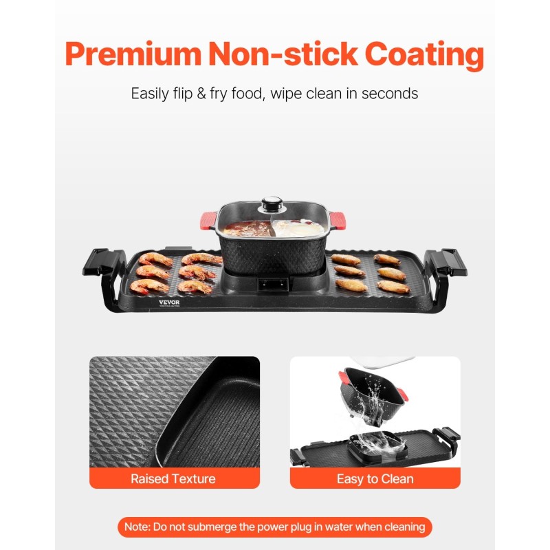 Sähköinen keitin ja grilli 2300 W 3,25 l erillisellä lämpötilansäädöllä