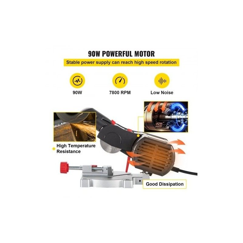 Mini jiirisaha pöytämallinen 90 wattia 0–45 astetta 12 millimetriä kaksi terää