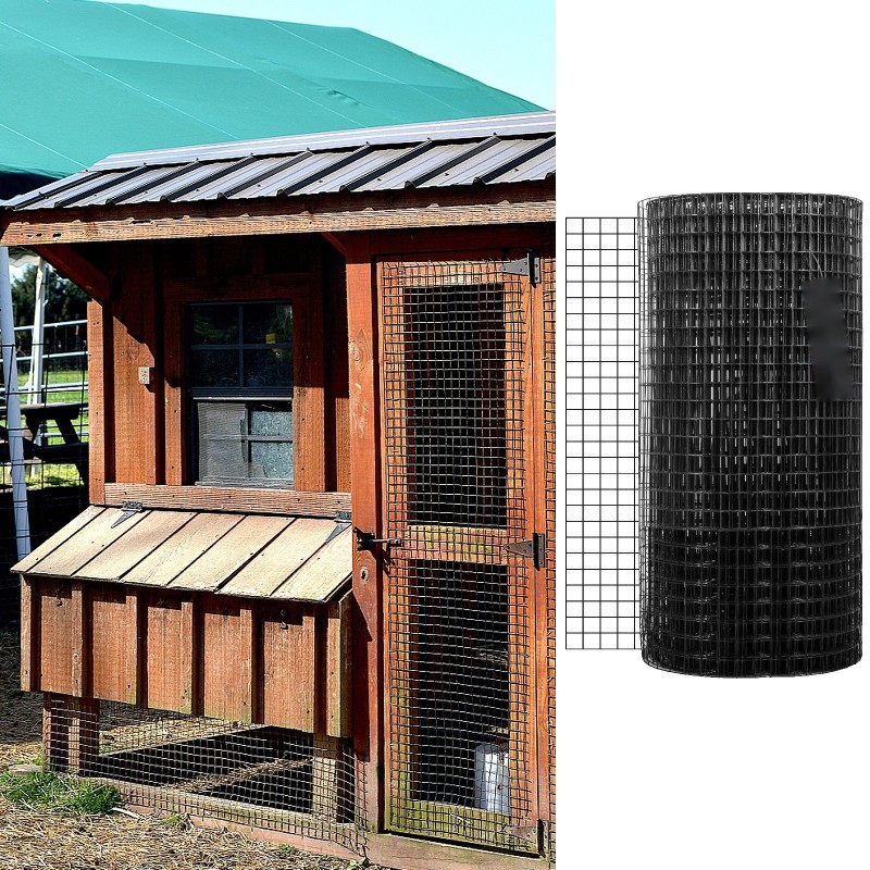 Vinyylipinnoitettu hitsattu teräsverkko 91 x 1524 cm 1 tuuman silmäkoko