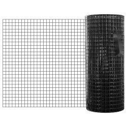 Hitsattu verkkorulla sinkitty teräs musta vinyylipinnoite 61 x 1524 cm 1x1