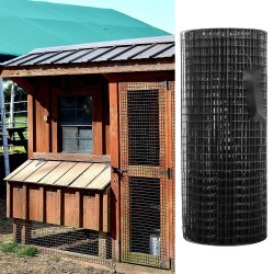 Hitsattu verkkorulla sinkitty teräs musta vinyylipinnoite 61 x 1524 cm 1x1