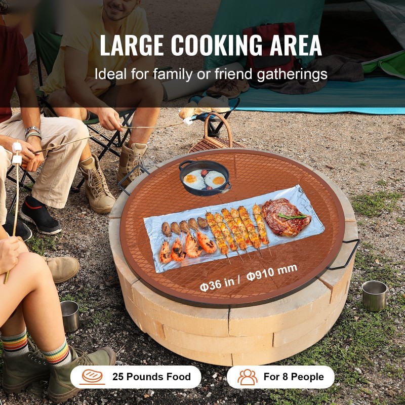 Tulisijan grilliritilä Q235-teräs 91 cm lämpökestävä pinnoite kaksi kantokahvaa