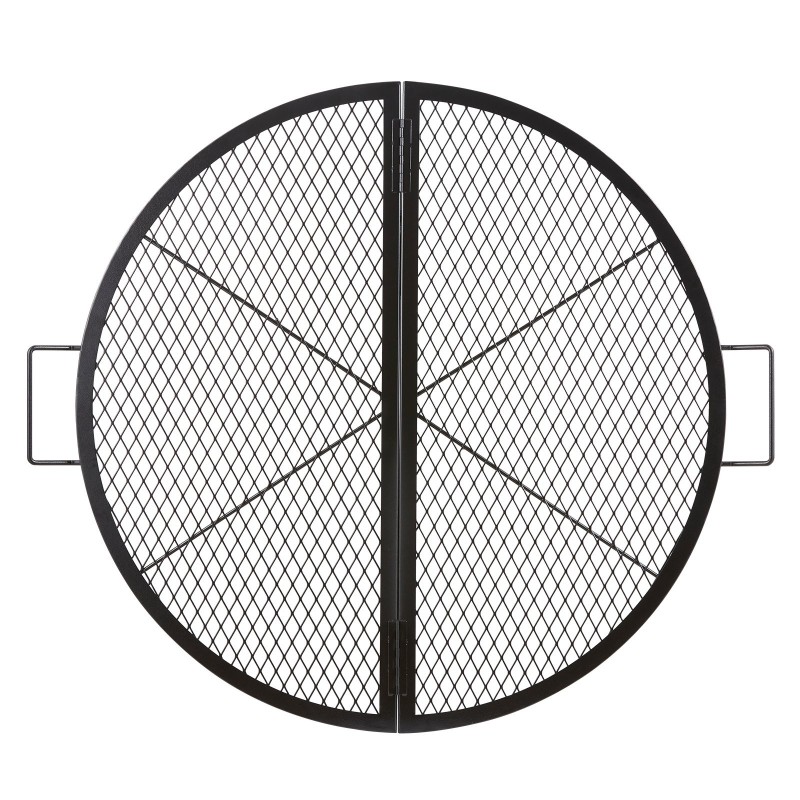 Grilliritilä kokoontaitettava pyöreä teräs 910 mm musta lämmönkestävä pinnoite