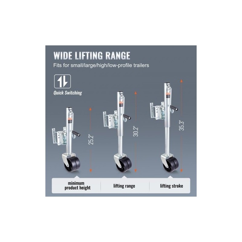 Aisatunkki pultattava hiiliteräsrunkoinen 89,7 cm 907 kg PP-pyörät kampi