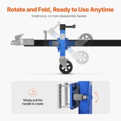 Perävaunun tunkki alumiiniseos 725 kg kantavuus pulttikiinnitys kääntyvä yksipyörä 10 tuuman nostokorkeus