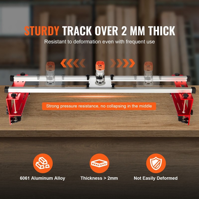 Jyrsinsuksi 6061-alumiiniseos 1625 mm pituus säädettävä leveys 100–270 mm
