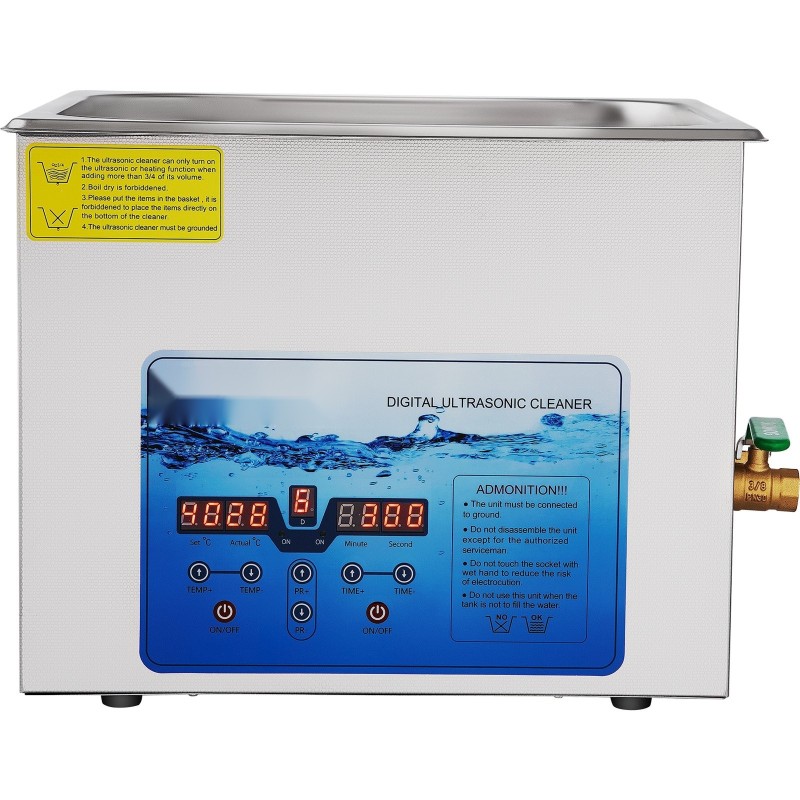 Ultraäänipesuri 15 litraa 304 ruostumatonta terästä säädettävä 36–40 kilohertsiä ajastin lämmitys
