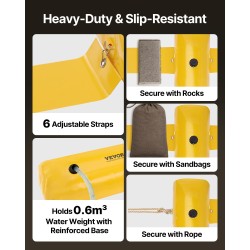 Vesitäytettävä tulvapato teollisuusluokan pressumateriaali 3,66 m pituus 51 cm korkeus ovien eteen