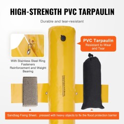 Tulvapussit uudelleenkäytettävät PVC-peitteiset 122×25×17 cm 4 kpl oviaukkoihin ajoteille