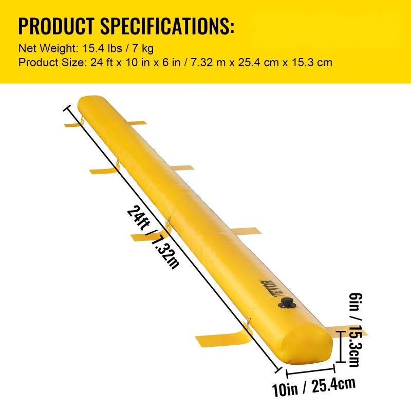 Tulvapato teollisuusluokan PVC-pressu 7,32m x 25,4cm x 15,3cm oviaukkoihin