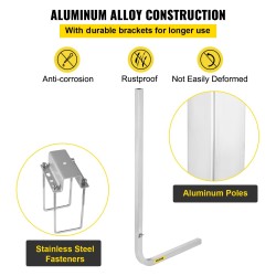 Ohjainkaaret alumiiniseoksesta 46 tuuman pari säädettävällä leveydellä asennustarvikkeet mukana venetraileriin