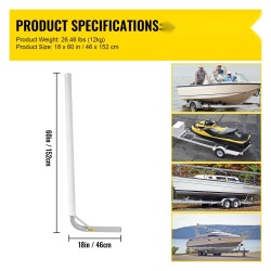 Jauhemaalatut teräksiset venetrailerin ohjainpylväät 152 cm 2 kpl PVC-suojaputket