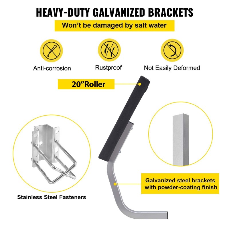 Trailerin ohjainpari sinkittyä terästä 24 tuuman laudoilla venetrailereihin