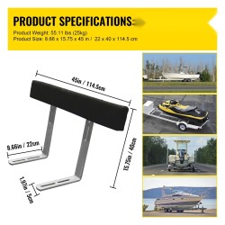 Veneen traileriohjurit teräskiinnikkein 1219 mm 2 matolla päällystettyä lautaa