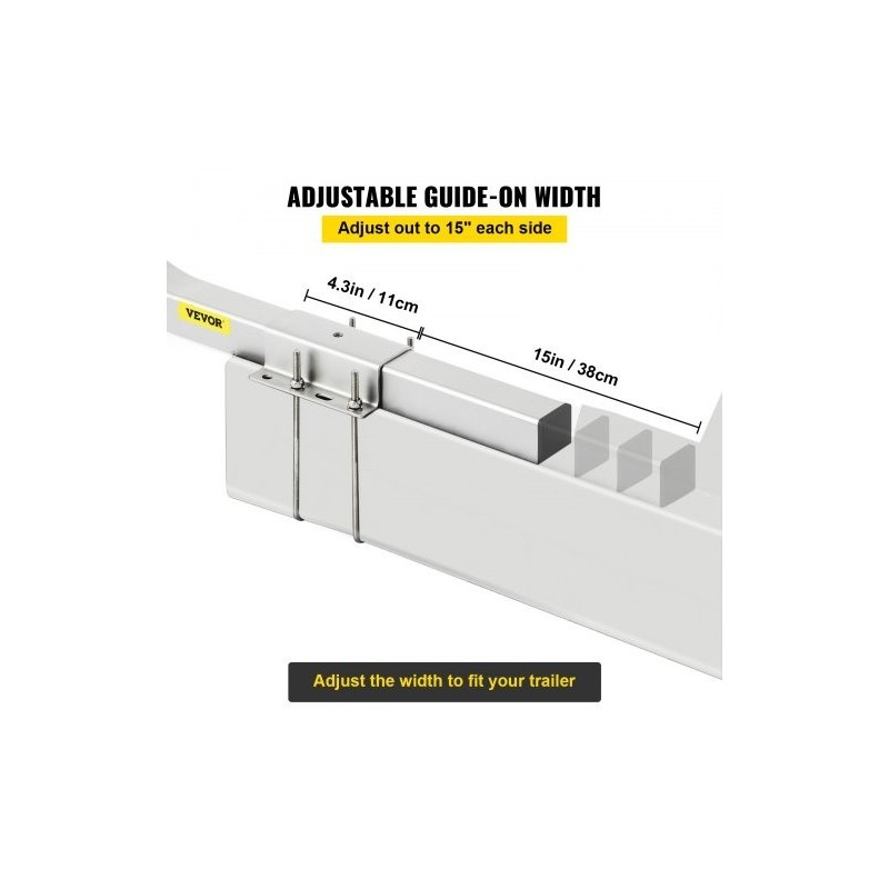 Säädettävä ohjainputkipari 22 tuuman PVC suojilla sinkitystä teräksestä venetrailereille