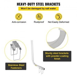 Säädettävä ohjainputkipari 22 tuuman PVC suojilla sinkitystä teräksestä venetrailereille