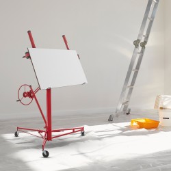 Kipsilevynostin hiiliteräs 68 kg kantokyky säädettävä korkeus 190-435 cm 122x488 cm