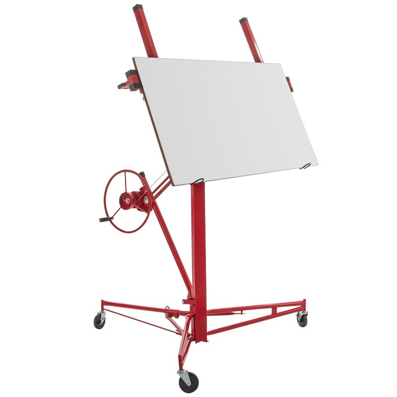 Kipsilevynostin hiiliteräs 68 kg kantokyky säädettävä korkeus 190-435 cm 122x488 cm