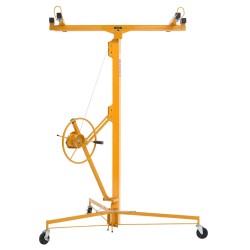 Kipsilevynostin teräsrunko enimmäiskorkeus 4877 mm kantavuus 68 kg teleskooppivarsi lukittavat pyörät