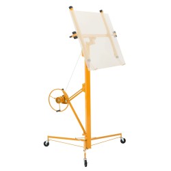 Kipsilevynostin teräsrunko enimmäiskorkeus 4877 mm kantavuus 68 kg teleskooppivarsi lukittavat pyörät