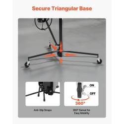 Kipsilevynostin teräsrunkoinen 68 kg kantavuus säädettävä teleskooppivarsi 3353 mm korkeus lukittavat pyörät