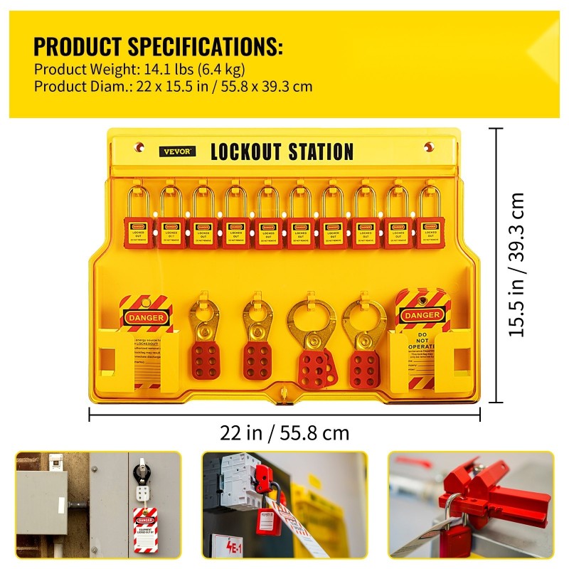 Lukitus ja merkintäpakkaus 58 osaa sähkö ja konehuoltoon polypropeeninen lukitusasema