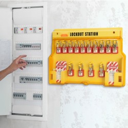 Sähkölukitus ja merkintäsarja 60 osaa 14 turvalukkoa nailon teräs ripustettava lukitusasemataulu