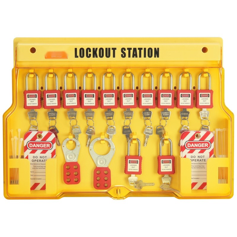 Sähkölukitus ja merkintäsarja 60 osaa 14 turvalukkoa nailon teräs ripustettava lukitusasemataulu