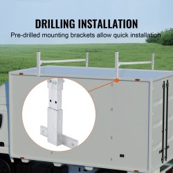 Pakettiauton kattoteline alumiiniseosinen 2 kpl säädettävä 1300–2060 mm 181 kg pora-asennus